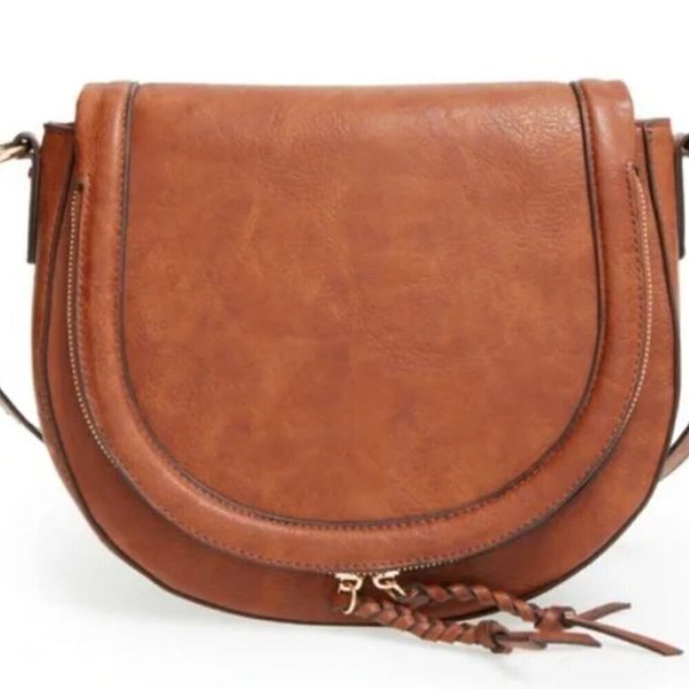 Sole Society Thalia Leather Crossbody Bag with Braided Tassels